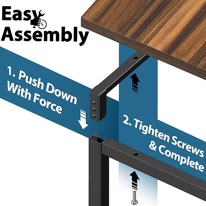 SHW Mission 32-Inch Home Office Computer Desk, Walnut - Image 7