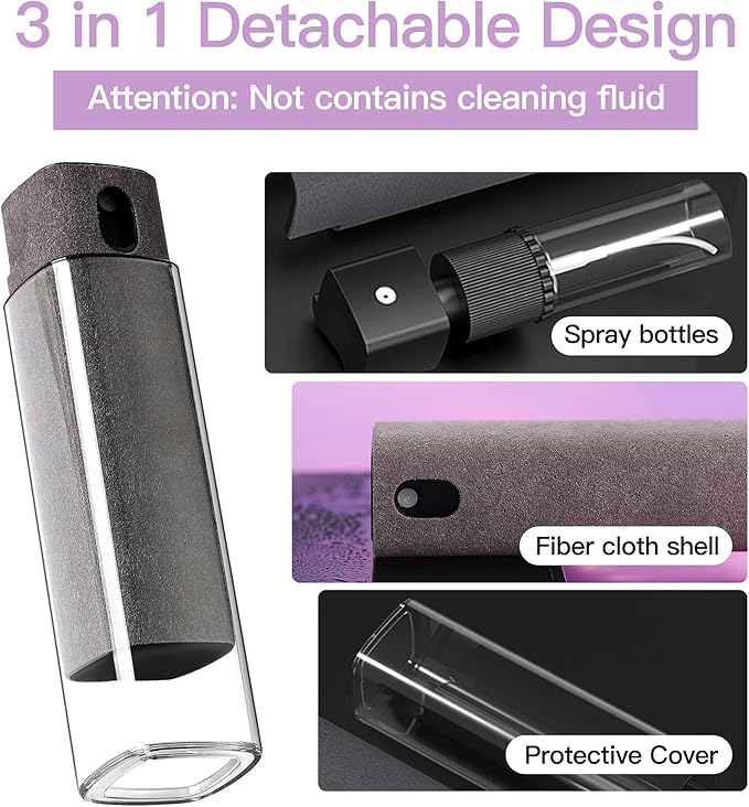 CUIUD Screen Cleaner Kit, Two in One Screen Cleaner Spray and Wipe, Touchscreen Mist Cleaner Spray Bottle for Phone/Laptop/Tablet/TV/Monitor/Car Screens(Pink) - Image 3