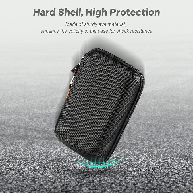 Shockproof Hard Shell Carrying Case, 2 Colors | Larger Capacity Storage Pouch, For GPS, External Hard Drive, Power Bank, Charger, Cable - Image 4