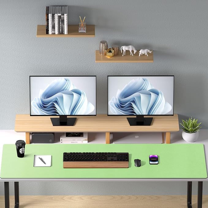 Aothia Leather Desk Pad Protector, Office Desk Mat, Large Mouse Pad, Non-Slip PU Leather Desk Blotter, Laptop Desk Pad, Waterproof Desk Writing Pad for Office and Home (48"x17", Foam Green) - Image 9