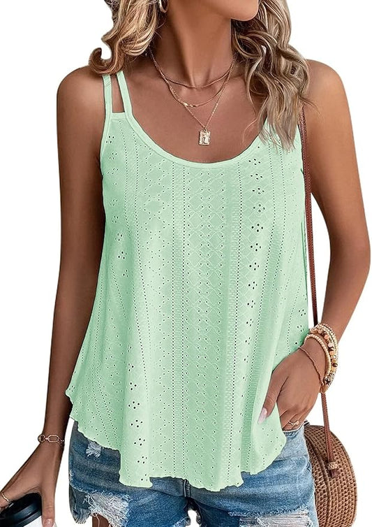 ATHMILE Women's Tank Tops Sleeveless Summer Top Spaghetti Strap Spring Shirt Loose Fit Beach Vacation 2026 Casual by ATHMILE