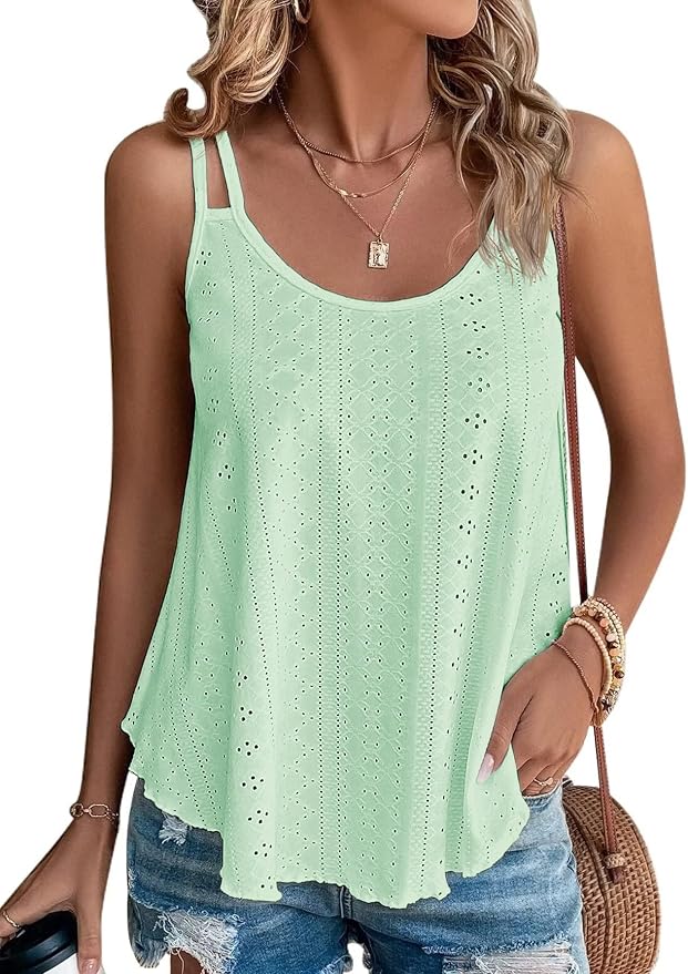 ATHMILE Women's Tank Tops Sleeveless Summer Top Spaghetti Strap Spring Shirt Loose Fit Beach Vacation 2026 Casual by ATHMILE