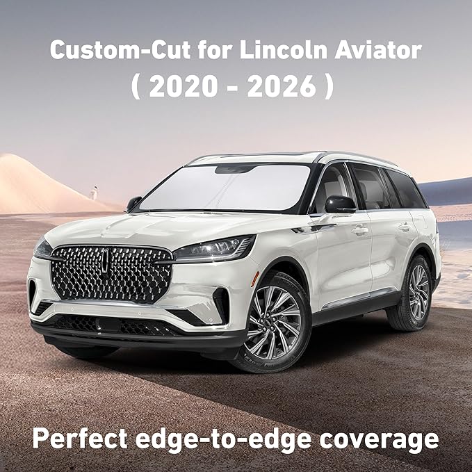 EcoNour Windshield Sunshade Compatible for Lincoln Aviator 2020-2024 2025 2026, Sun Visor for Front Windshield & Window Sun Shade Cover, UV Heat Blocker & Protector, Car Accessories - Image 2