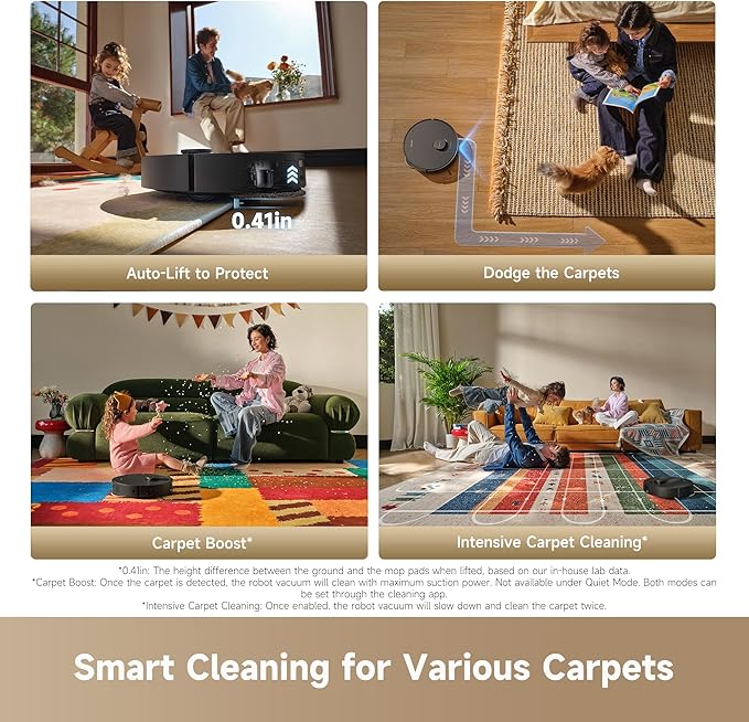 dreame D30 Ultra CE Robot Vacuum and Mop, 25,000Pa Powerful Suction | 0.41in Mop Lifting, Multifunctional Base Station, Auto Dust Emptying & Mop Self-Cleaning, Smart Obstacle Avoidance, Black - Image 7