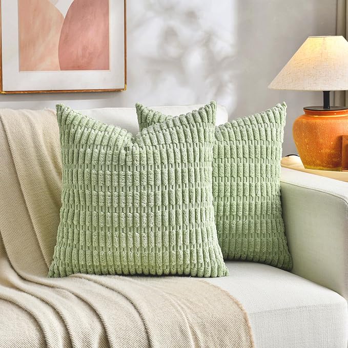 Fancy Homi 4 Packs Decorative Throw Pillow Covers for Living Room Couch Bed, Modern Farmhouse Boho Home Décor Accent Cushion Case, 20" x 20", Yellow Green Series - Image 5
