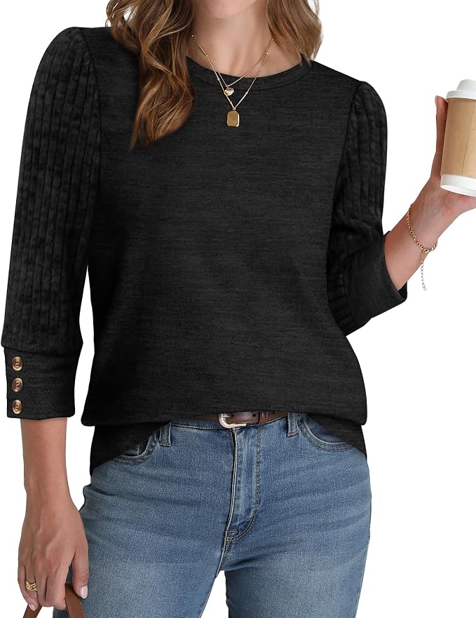 WIHOLL 3/4 Length Sleeve Womens Tops Sweaters Shirts Lightweight Spring Outfits 2026 Winter Clothing S-2XL - Image 2