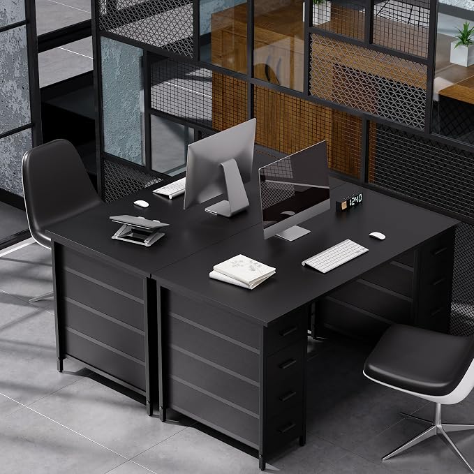 Pamray 47 Inch Computer Desk with 8 Fabric Drawers for Home Office Work | Ample Storage, Space-Saving, Suitable for Home Office Bedrooms Dorm Living Rooms for Study, Writing, Work - Image 4