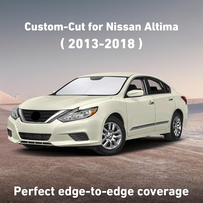 EcoNour Windshield Sunshade Compatible for Nissan Altima 2013-2016 2017 2018, Sun Visor for Front Windshield & Window Sun Shade Cover, UV Heat Blocker & Protector, Car Accessories - Image 2