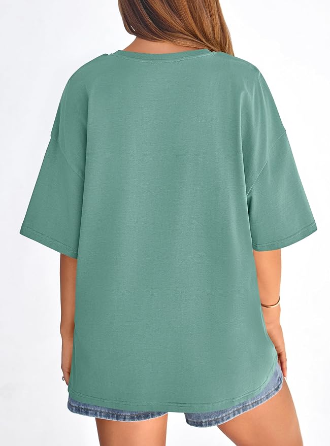 PRETTYGARDEN Womens 2026 Spring Going Out Tops Casual Short Sleeve Crewneck Loose Fit Basic Oversized T Shirts Summer Outfits - Image 6