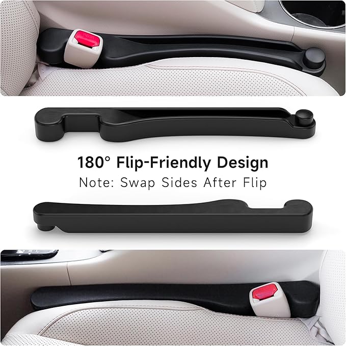 Givifive Car Seat Gap Filler Set of 2, 3IN1 Seat Side Gap Filler Plug with Storage Slot & Hook Function, Soft Foam Universal Fit Car SUV Truck Fill Gap Between Seats Console Organizer（Narrow Black） - Image 6