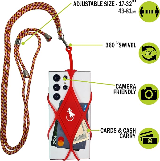 Gecko Travel Tech Cell Phone Lanyard Phone lanyards for Around The Neck Neck Lanyard Phone Crossbody - Image 3