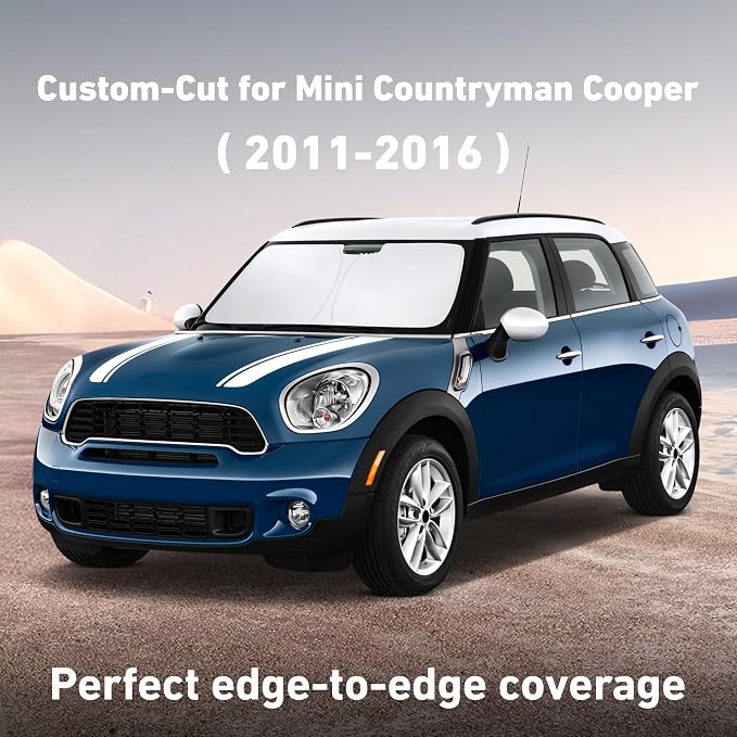 EcoNour Windshield Sunshade Compatible for Mini Countryman Cooper 2011-2014 2015 2016, Sun Visor for Front Windshield & Window Sun Shade Cover, UV Heat Blocker & Protector, Car Accessories - Image 2