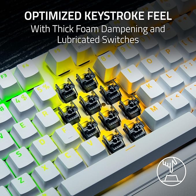Razer Huntsman V3 Pro TKL 8KHz Esports Gaming Keyboard, White | Analog Optical Switches Gen 2, 8000 Hz Polling, Razer Snap Tap, Rapid Trigger, Adjustable Actuation, Media Controls - Image 6