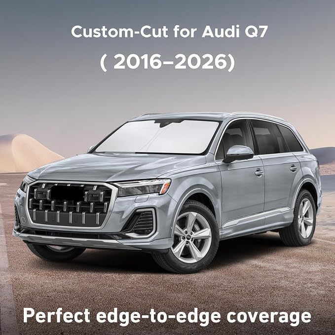 EcoNour Windshield Sunshade Compatible for Audi Q7 2016-2024 2025 2026, Sun Visor for Front Windshield & Window Sun Shade Cover, UV Heat Blocker & Protector, Car Accessories - Image 2