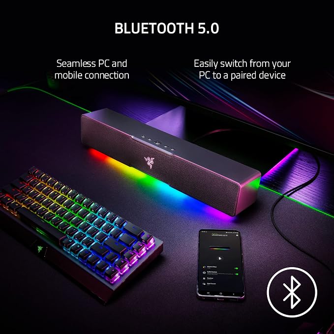 Razer Leviathan V2 X PC Soundbar with Full-Range Drivers-Compact Design-Chroma RGB-USB Type C Power and Audio Delivery-Bluetooth 5.0-for PC,Laptop,Smartphones,Tablets&Nintendo Switch,(Pack of 4) - Image 5