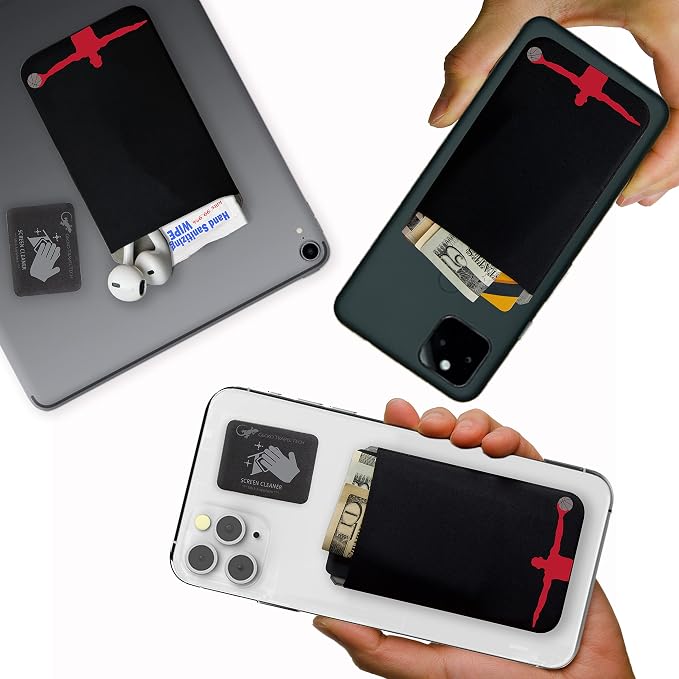 Phone Wallet - Adhesive Card Holder - Cell Phone Pouch - Stick on Lycra Pocket by Gecko - Carry Credit Cards and Cash - Image 2