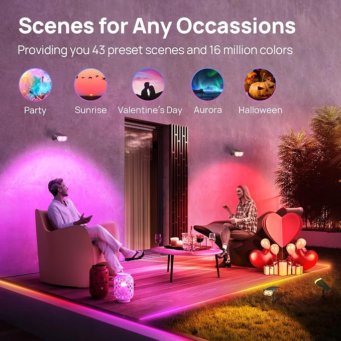 Linkind Smart Solar Lights Outdoor SL5 with Motion Sensor,2 Pack, IP65 - Image 6