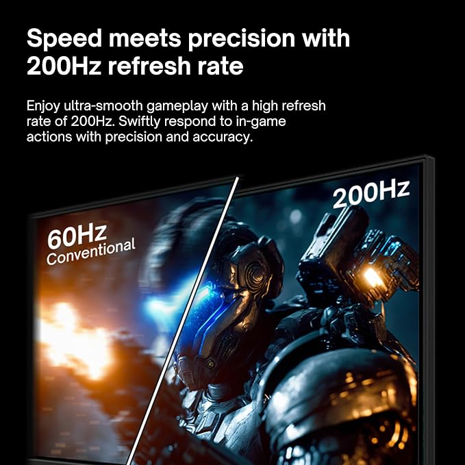 Pixio PX248 Wave 24 inch 200Hz Refresh Rate FHD 1080p Resolution Fast IPS Panel 1ms GTG Response Time Built-in Speakers Gaming Monitor with Adaptive Sync - Image 3