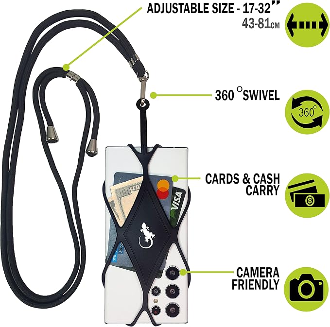 Gecko Travel Tech Cell Phone Lanyard Phone lanyards for Around The Neck Neck Lanyard Phone Crossbody - Image 3