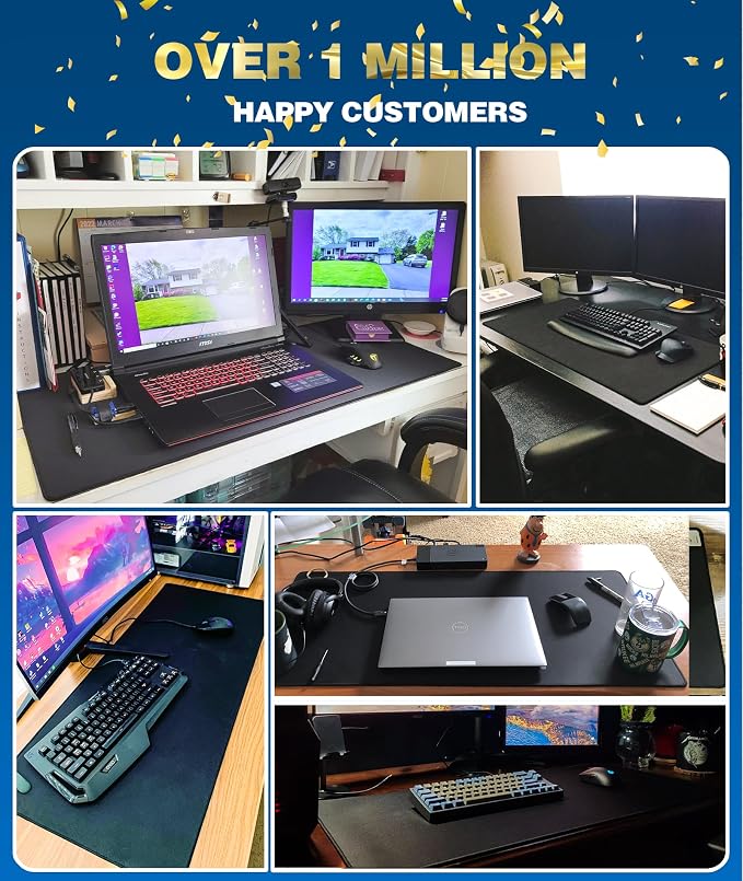 KTRIO Large Gaming Mouse Pad Desk Mat for Gamer, 35.4" x 15.7", Black, XXXL | Extended Size Design, Superior Micro-Weave Cloth, Non-Slip Rubber Base, Durable Stitched Edges, Water-Resistant Coating - Image 6