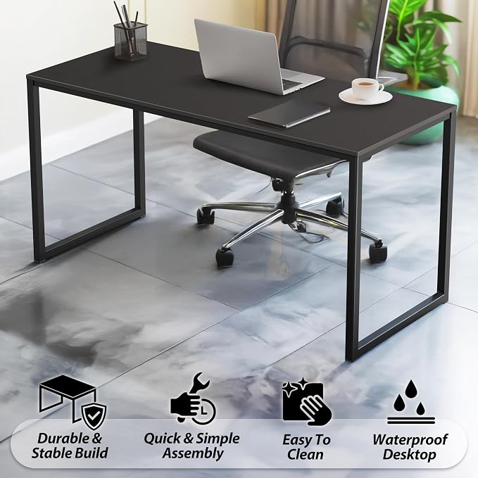 SHW Mission 32-Inch Home Office Computer Desk, Black - Image 4