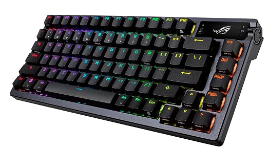 ASUS ROG Azoth Wireless Mechanical Gaming Keyboard – 75% TKL, Tri-Mode Connectivity, Hot Swappable Pre-lubed ROG NX Snow Linear Switches, PBT Keycaps, RGB, OLED Display, PC/Mac Support - Black - Image 4