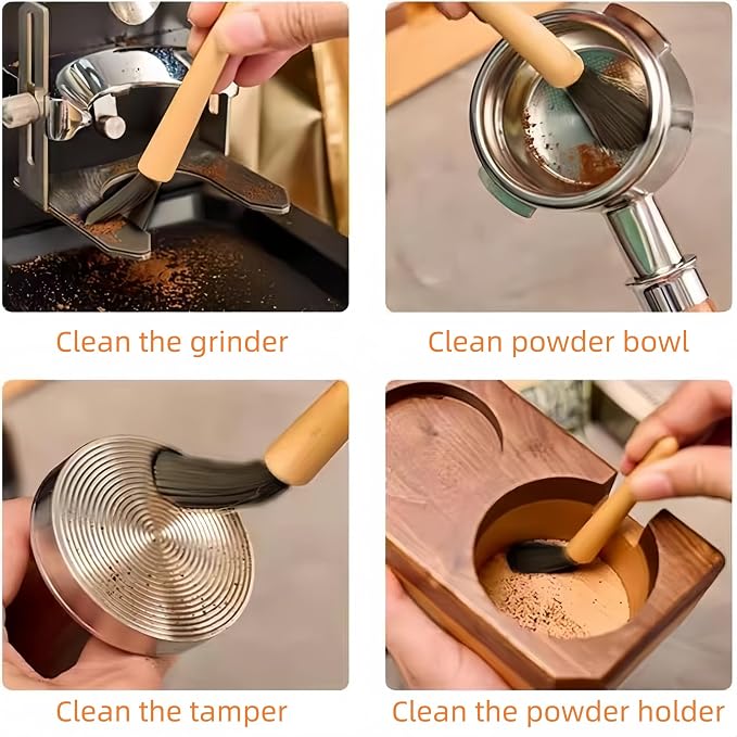 3-Piece Coffee Brush Grinder Cleaning Tool Household Cleaning Brush Set For Removing Coffee Grounds and Table Top Bar Coffee Powder - Image 7