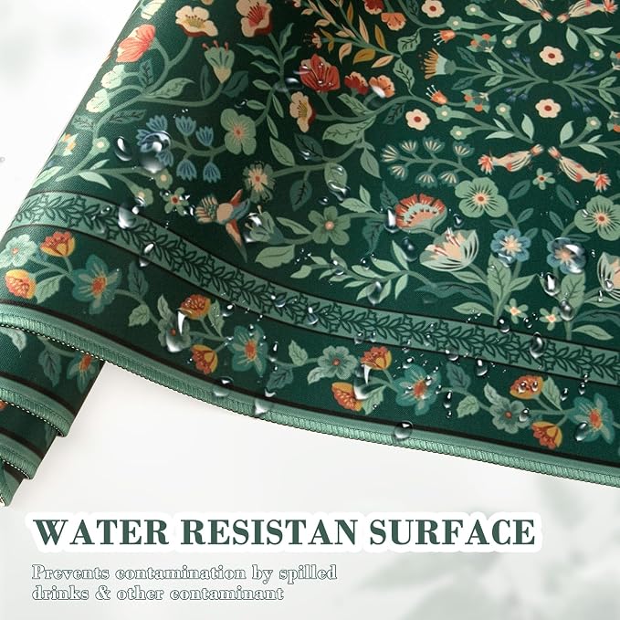 iCasso Desk Mat,Mouse Pad for Office Decor,35.4x15.7in,Deep Green | Back to School Desk Pad Mat, Anti-Slip Big Mousepad with Stitched Edges for Computer Desktop,Smooth Water-Resistant - Image 5