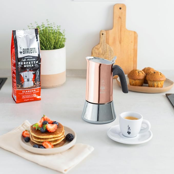 Bialetti - New Venus Induction, Stovetop Coffee Maker, Suitable for all Types of Hobs, 18/10 Steel, 4 Cups (5.7 Oz), Aluminum, Copper - Image 5