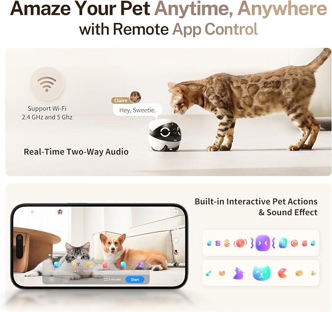 Enabot EBO ROLA Mini Pet Camera Robot: 2K FamilyBot Mobile Home Companion | Whole-Home Mobility, Two-Way Talk, Night Vision, Long Battery Life, Local Storage, Long Distance Gift - Image 5