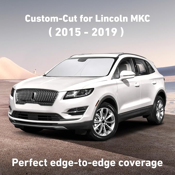 EcoNour Windshield Sunshade Compatible for Lincoln MKC 2015-2017 2018 2019, Sun Visor for Front Windshield & Window Sun Shade Cover, UV Heat Blocker & Protector, Car Accessories - Image 2