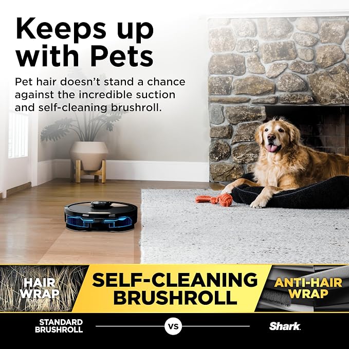 Shark Matrix Plus 2in1 Robot Vacuum & Mop with Sonic Mopping, Matrix Clean, Home Mapping, HEPA Bagless Self Empty Base, CleanEdge, for Pet Hair, WiFi, Compatible with Alexa, Black/Gold (AV2613WA) - Image 5