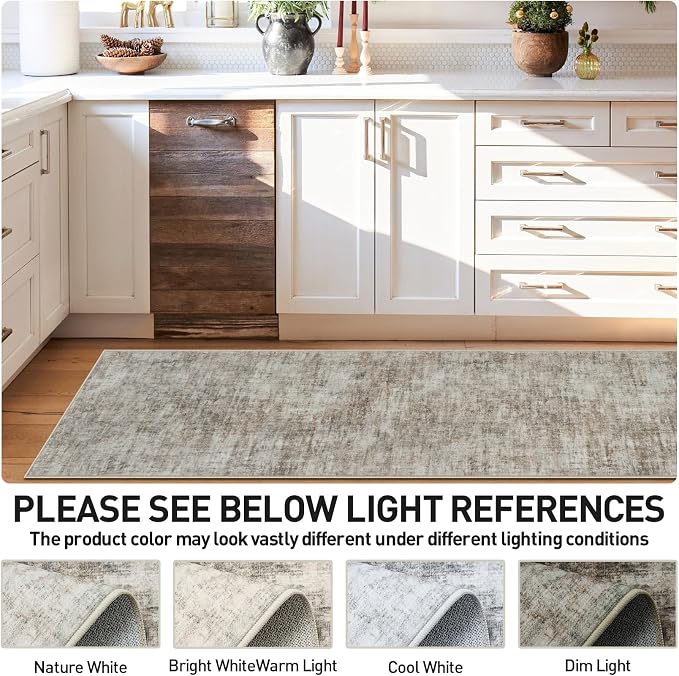 2'6''x8' Runner Rugs Washable Rug: Modern Abstract Living Room Rug Soft Anti-Skid Thin Carpet Indoor Floor Non-Shedding Carpets for Bedroom Dining Room Farmhouse Nursery Home Office Brown Black - Image 5