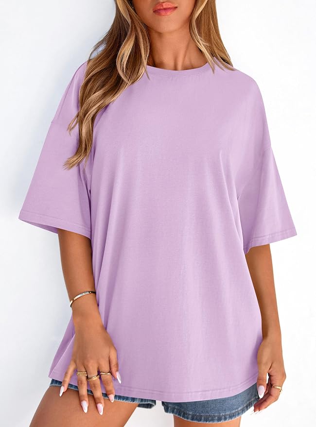 PRETTYGARDEN Womens 2026 Spring Going Out Tops Casual Short Sleeve Crewneck Loose Fit Basic Oversized T Shirts Summer Outfits - Image 7