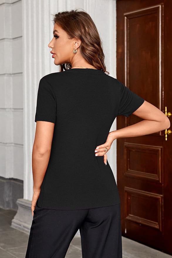 Arach&Cloz Women's Wool Blend Spring Summer Lightweight Business Casual Sweater Tops 2026 - Image 4