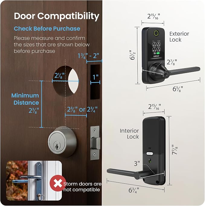 Lockly Secure Pro Smart Lock with Handle - Biometric Fingerprint & Patented Anti-Peep PIN Genie Keypad, Built-in Wi-Fi Keyless Entry Door Lock, App Remote Control, Works with Alexa & Google Assistant - Image 8