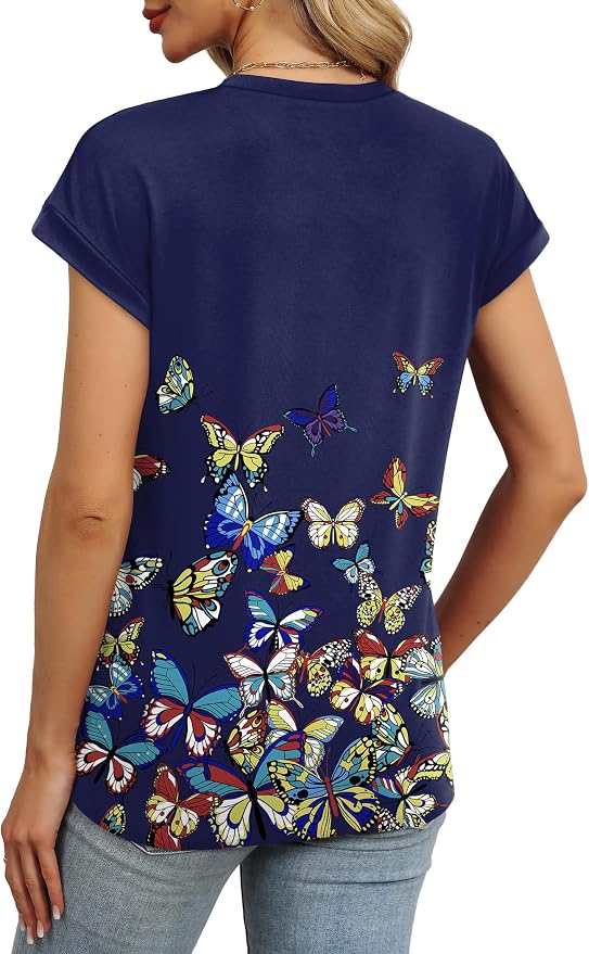 Alaroo Womens Summer Tops Short Sleeve Shirts Crew Neck Tshirt Cute Trendy Tunic Blouses (S-3XL) - Image 4