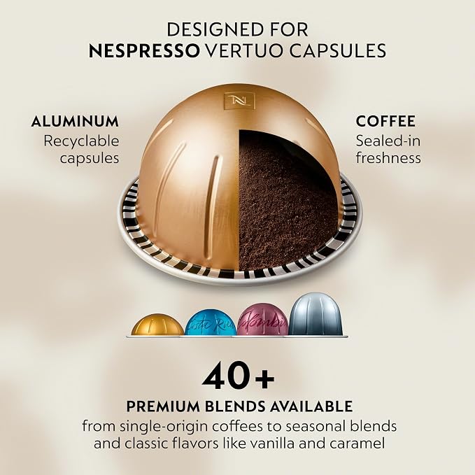 Nespresso Vertuo Up Coffee Machine with Milk Frother, White | Coffee and espresso maker by De'Longhi with 3 second start and iced mode. Aeroccino3 bundle for hot or cold milk foam. - Image 6