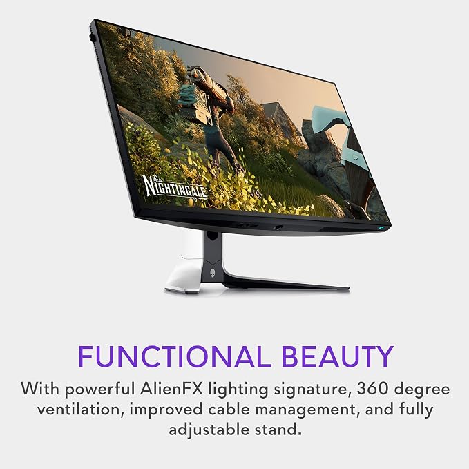 Alienware AW2723DF Gaming Monitor - 27-inch (2560 x 1440) 240Hz Display (DP 1.4), 1ms Response Time, NVIDIA G-Sync, Preset OSD Modes, Height/Tilt/Swivel/Pivot Adjustability - Lunar Light - Image 9