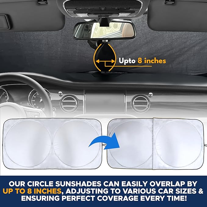 EcoNour Foldable Sunshade for Car Windshield | Dashboard Shield for Your Vehicle | Auto Window Shades for UV Rays and Sun Screen Protection | XXXX-Large (75 inches x 37 inches) - Image 5