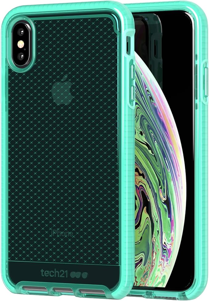 Tech21 Evo Check iPhone Case Cover for Apple iPhone Xs Max - Neon Aqua - Image 8