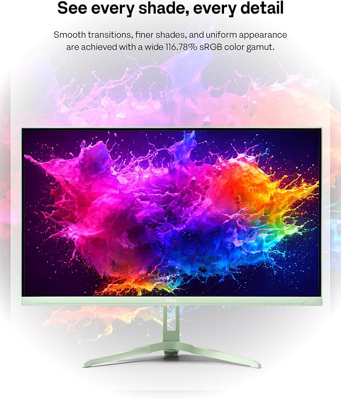 Pixio PX249 Wave Mint Green 24 inch 240Hz Refresh Rate FHD 1080p Resolution Fast IPS Panel 1ms GTG Response Time Built-in Speakers Gaming Monitor with Adaptive Sync - Image 6