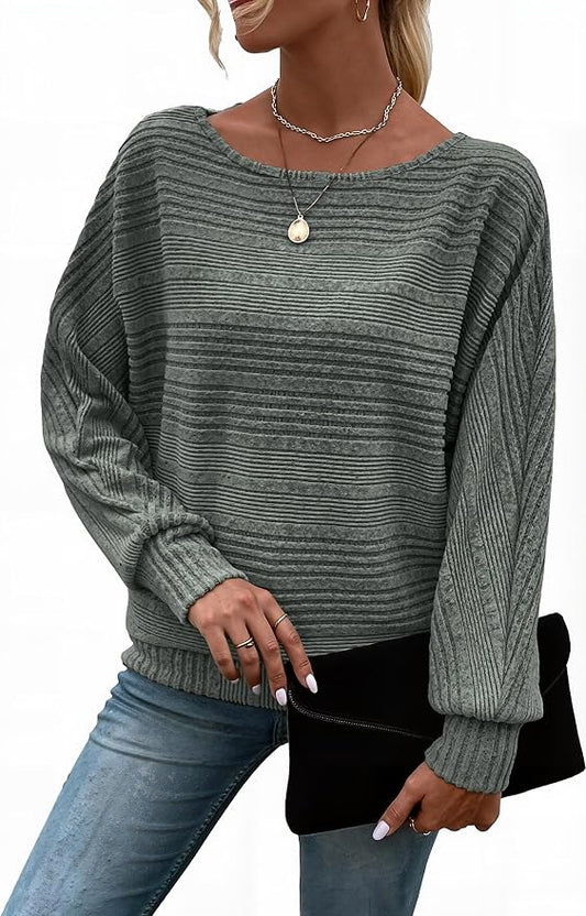 Womens Long Sleeve Shirts Crewneck Tunic Tops Pullover Sweaters Business Casual Blouses Fall Fashion 2026 by EffortlessChicRichinStory