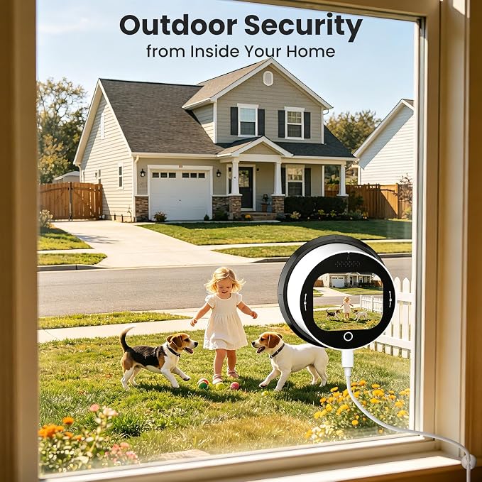 SOLIOM 5MP Window Camera with LCD Touchscreen,Indoor Camera for Home Security Outdoor,24/7 Recording,Anti-Glare Color Night Vision,AI Motion Detection, No-Drill Install for Apartments & Rentals - Image 3