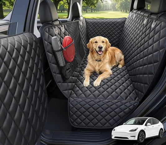 URPOWER Dog Car Seat Cover for Tesla Model Y & Juniper (2025+) with Door Protectors, Waterproof Seat Cover Hammock 600D Heavy Duty Scratch Proof Nonslip Durable Soft Back Seat Covers by URPOWER