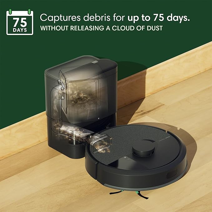 iRobot Roomba 105X Robot Vacuum & Mop Combo, AutoEmpty Dock, Self‑Emptying for Up to 75 Days, 70× Power‑Lifting Suction, Smart LiDAR Mapping, App & Voice Control, Ideal for Homes with Pets & Kids - Image 2