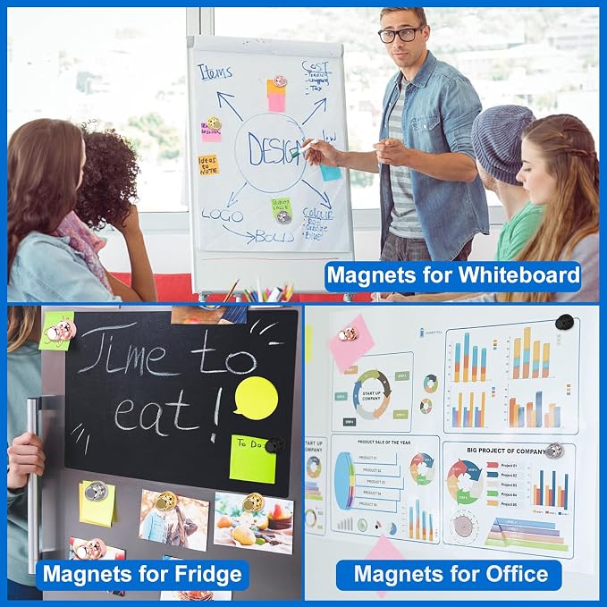 LOVIMAG Fridge Magnets 25Pcs for Refrigerator Whiteboard, Colorful | Small Strong Neodymium Metal Cute Push Pin for Classroom, Kitchen, Accessories Decorative, Office, Calendar - Image 6