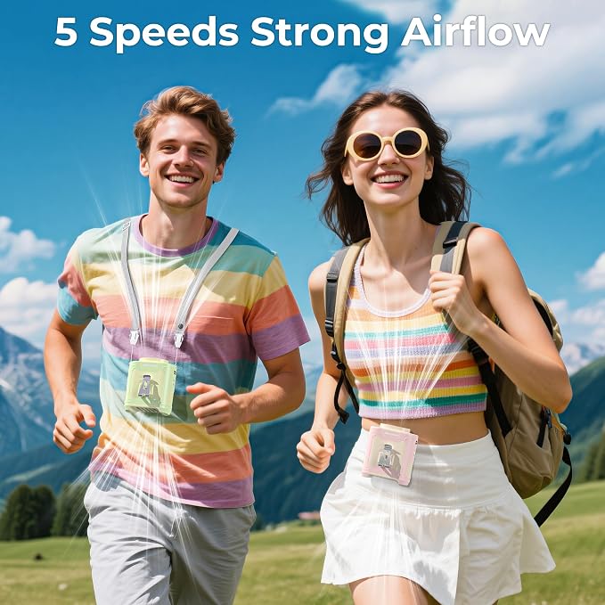 AMACOOL Portable Waist Fan Clip On, Gifts for Men Dad Husband, 10000mAh Rechargeable Wearable Shirt Fan, Powerful Belt Fans, Birthday Gifts for Women Jobsite Travel Camping Essentials 2026 - Image 4