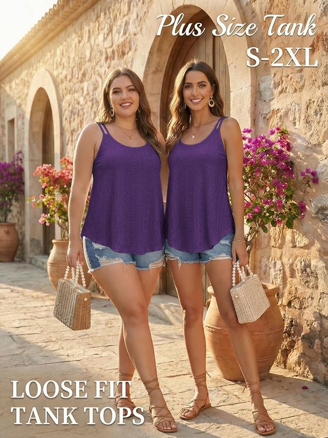 ATHMILE Women's Tank Tops Sleeveless Summer Top Spaghetti Strap Spring Shirt Loose Fit Beach Vacation 2026 Casual - Image 5