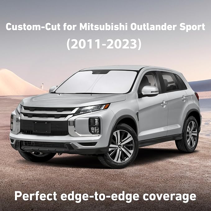 EcoNour Windshield Sunshade Compatible for Mitsubishi Outlander Sport 2011-2024 2025 2026 (Not Fit for Outlander) Sun Visor for Front Window Sun Shade Cover, UV Heat Protector, Car Accessories - Image 2